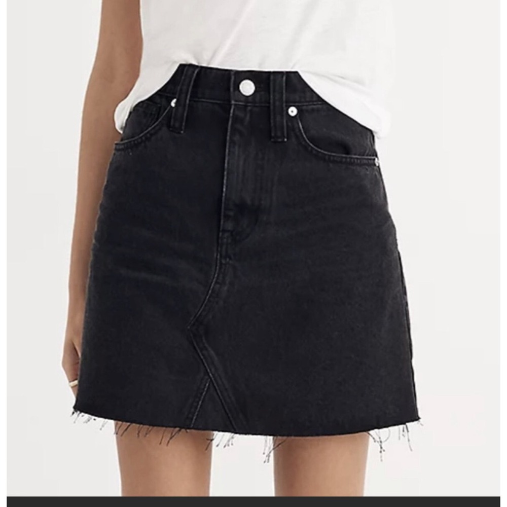 Madewell Rigid Denim A-Line Faded Black Rinse Mini Skirt Retail $69.50‎ NWT 31